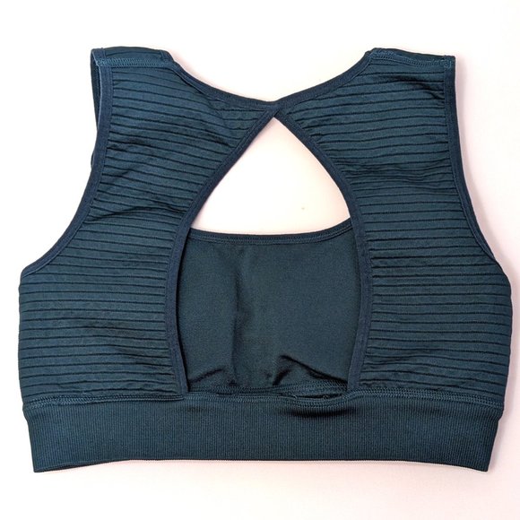 Squat Wolf Meta Sports Bra True Athletic Fit Stretch Teal Women's Size Small ? - Picture 2 of 6